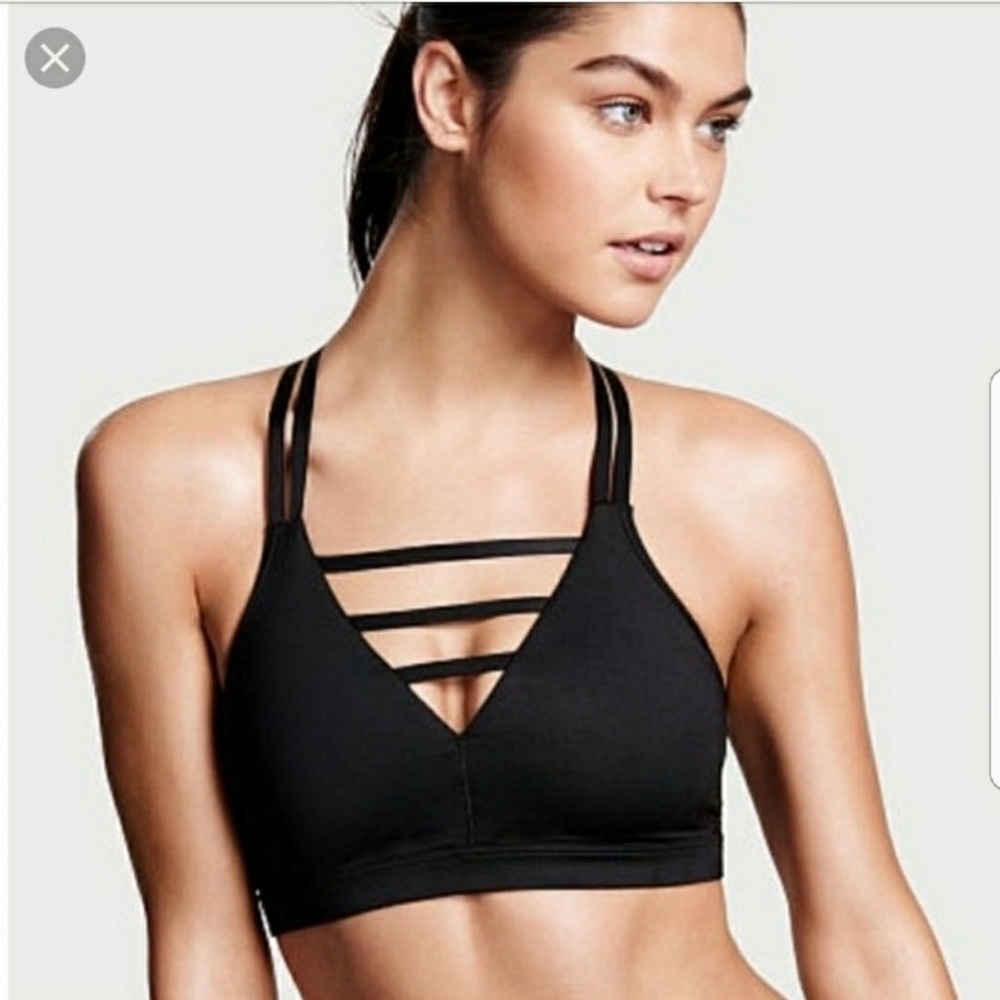 Medium strap plunge VSX sport bra - medium - purple
